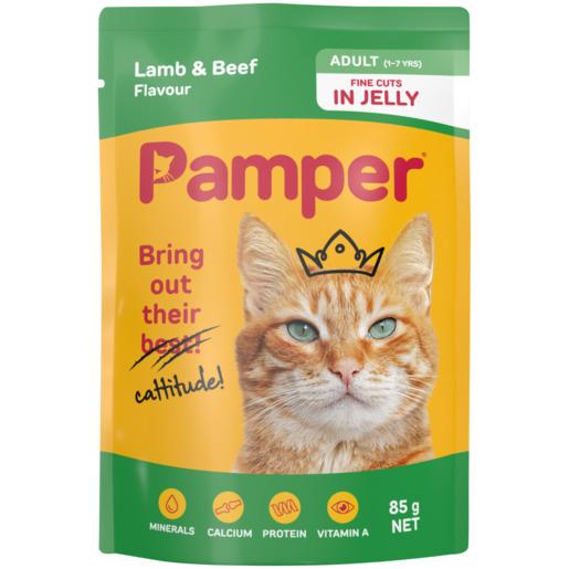 PAMPER LAMB & BEEF IN JELLY (85G)