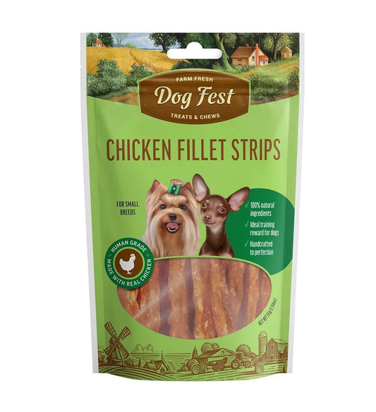 Pet Fest Chickenfillets Strips Sml Breed 55g