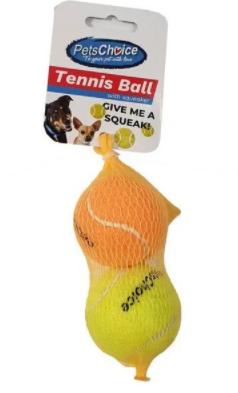 Pets Choice 48mm Tennis Ball (2) W/Squeaker
