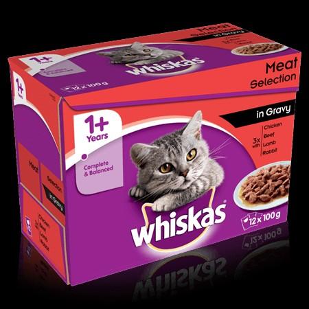 Whiskas Meat Selection In Gravy 12 X 85G