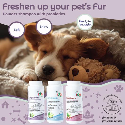 Dry Groom Powder Shampoo Lavender Thyme 250g.