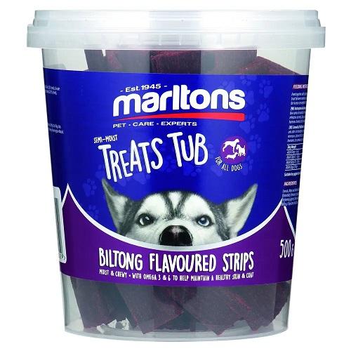 MARLTONS SEMI MOIST BILTONS STRIPS TUB 500G