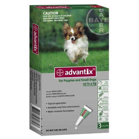 Advantix spot on for small dogs 1.5kg-4kg (pack of 3)