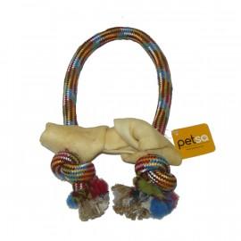 Tug Rope W Rawhide Bone Lrg