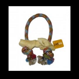 Tug Rope W Rawhide Bone Sml