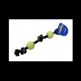 Tuggers Rope Bone W/Knots & Tennis Ball Med