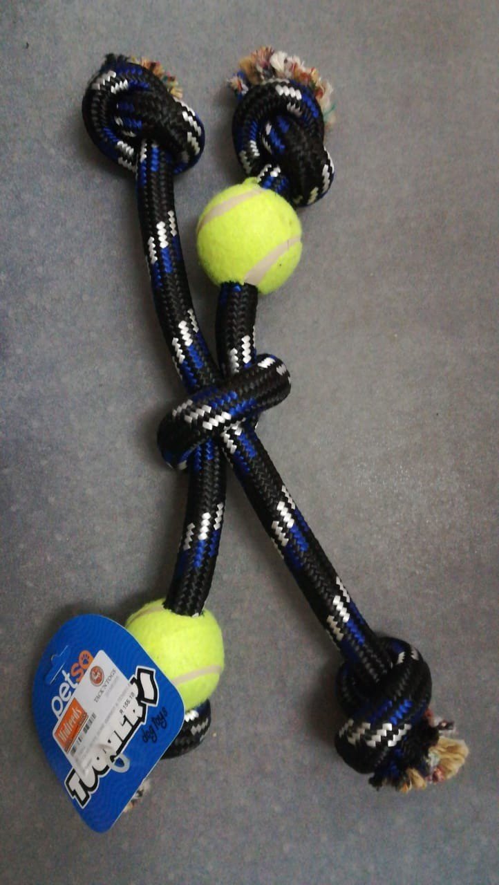 Tuggers Rope Bone With Knot & Tennis Ball