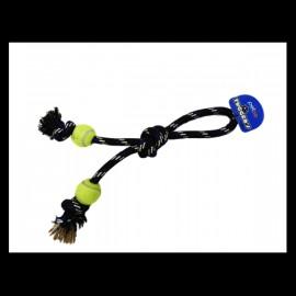 Tuggers Rope Dbl Knt W/Tennis Balls
