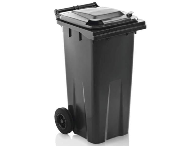 Black Dustbin On Wheels