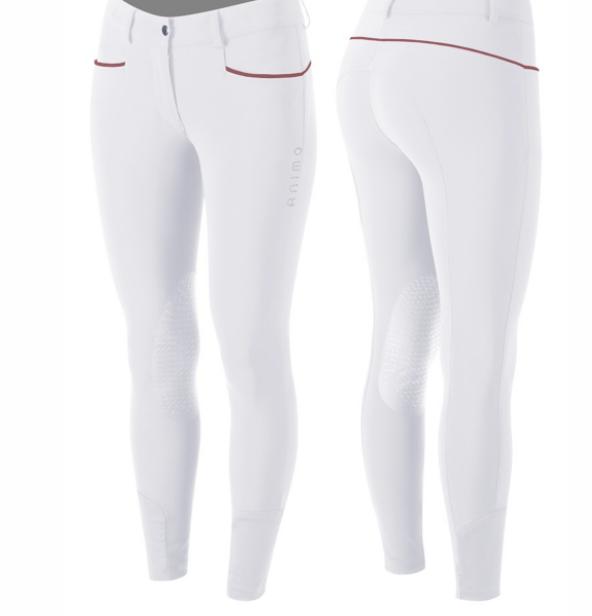 Animo Nipping Knee Grip Breeches White /Sienna