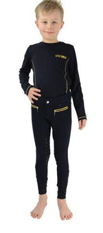 Hy Full Grip Breeches Navy / yellow