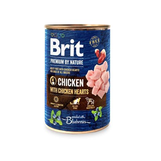 Brit Prem Dog Chic/Hearts Tin 400g
