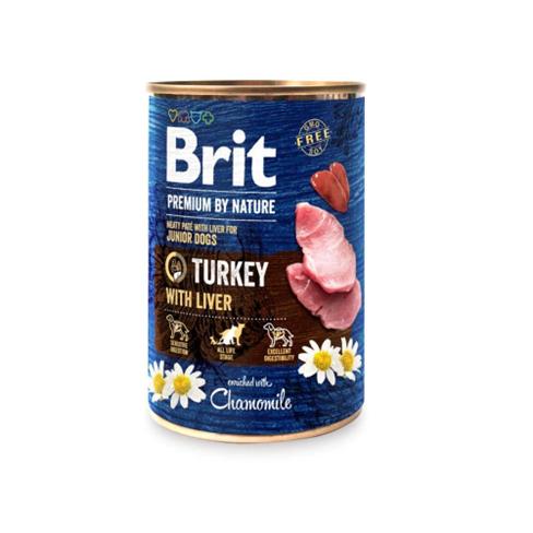 Brit Prem Dog Turkey/Liver Tin 400g