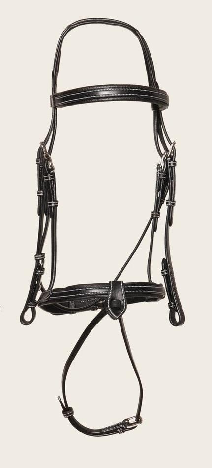 Black Padded Removable Flash Bridle TNT