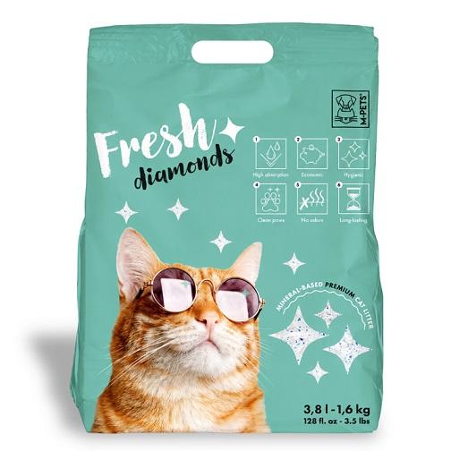 SILICA CAT LITTER 1.6KG (MPETS FRESH DIAMONDS)