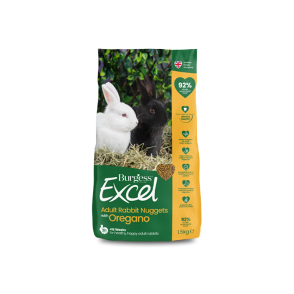 Burgess Excel Adult Rabbit Nuggets 2Kg Oregano