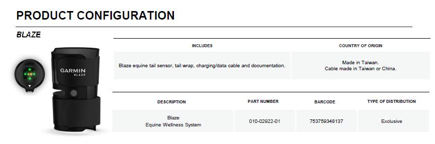 Garmin Blaze Equine Wellness System