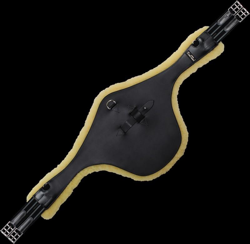 Black Cassis Studguard Girth With Sheepskin