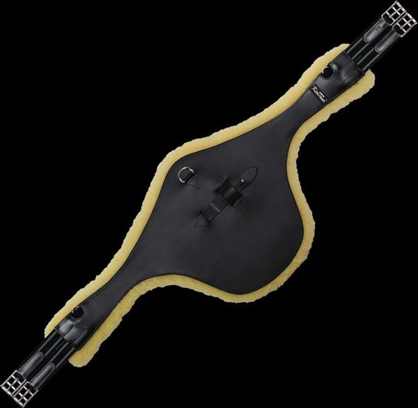 Black Cassis Studguard Girth With Sheepskin