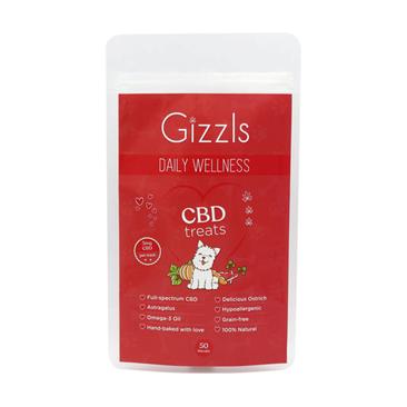 Gizzls Ostrich Cbd Treats 50g Small Dogs.