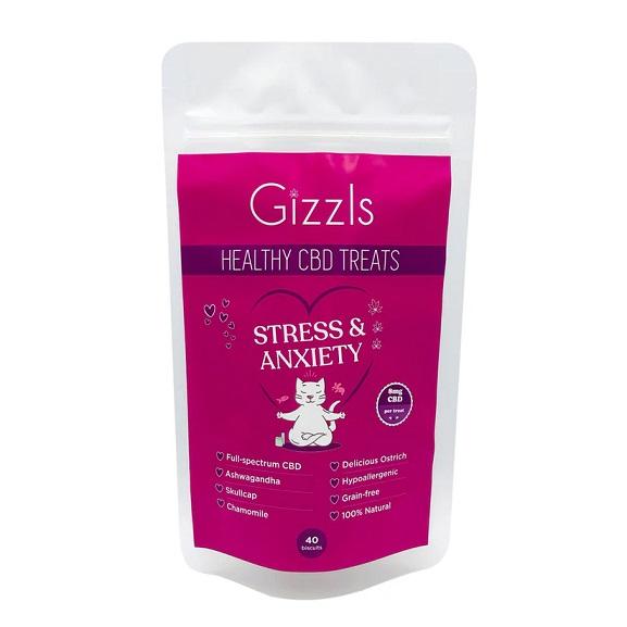 GIZZLS CAT STRESS & ANXIETY CBD TREATS 50G CATS