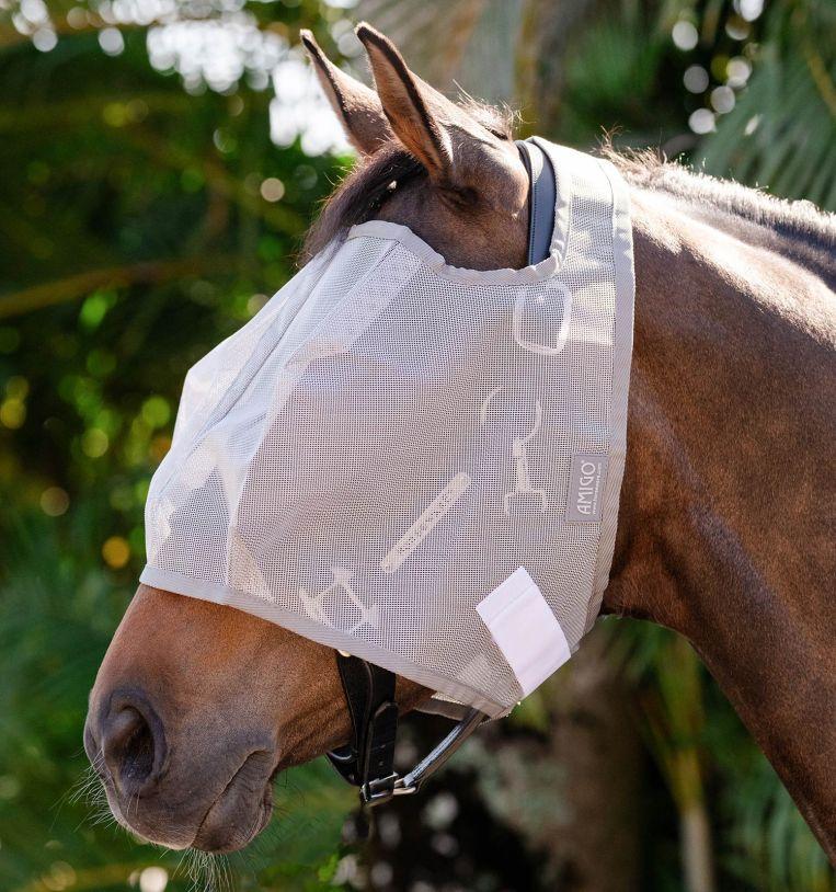 Amigo No Ears Fly Mask Silver/Grey