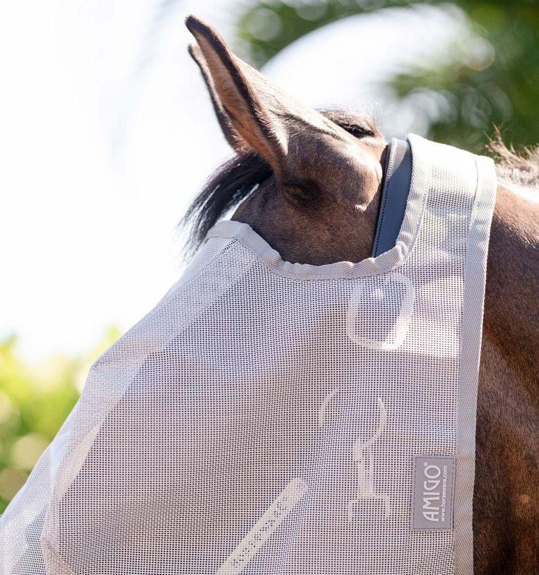 Amigo No Ears Fly Mask Silver/Grey
