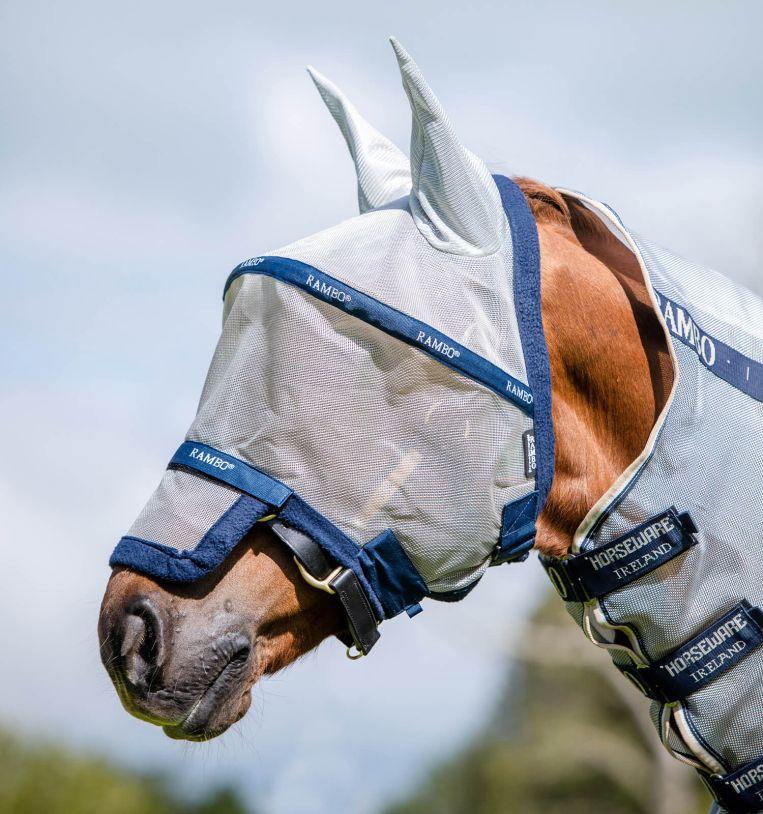 Rambo Fly Mask Silver/Navy