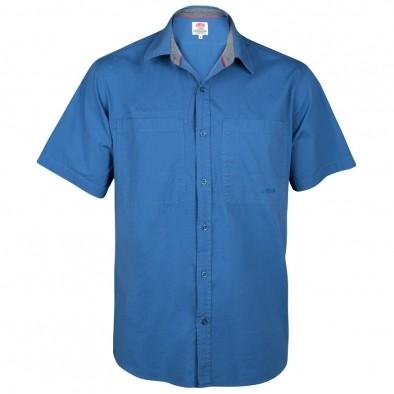 Jonsson Strech S/Sleeve Shirt Blue