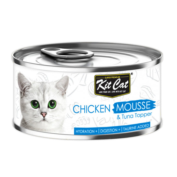 KIT CAT WET CHICKEN MOUSSE & TUNA TOPPER 80G