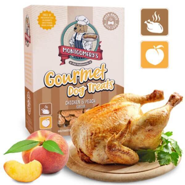 MONTGOMERYS CHICKEN & PEACH 1KG BISCUITS
