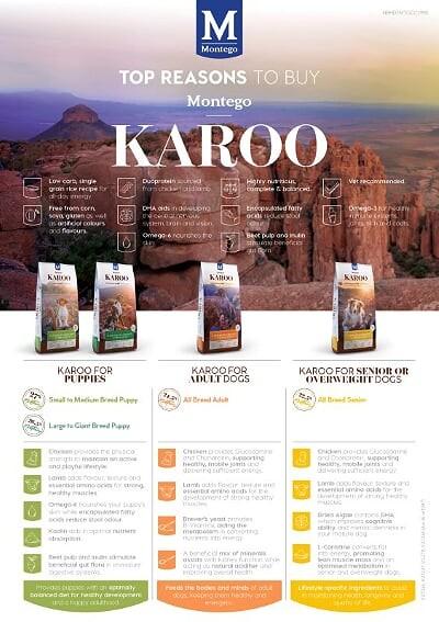 montego karoo food chart