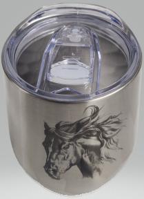Wine Tumbler Silver Horse