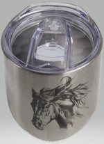 Wine Tumbler Silver Horse