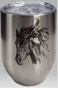 Wine Tumbler Silver Horse