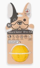 Dogs Life Natural Rubber (M) Yellow Dog Toy