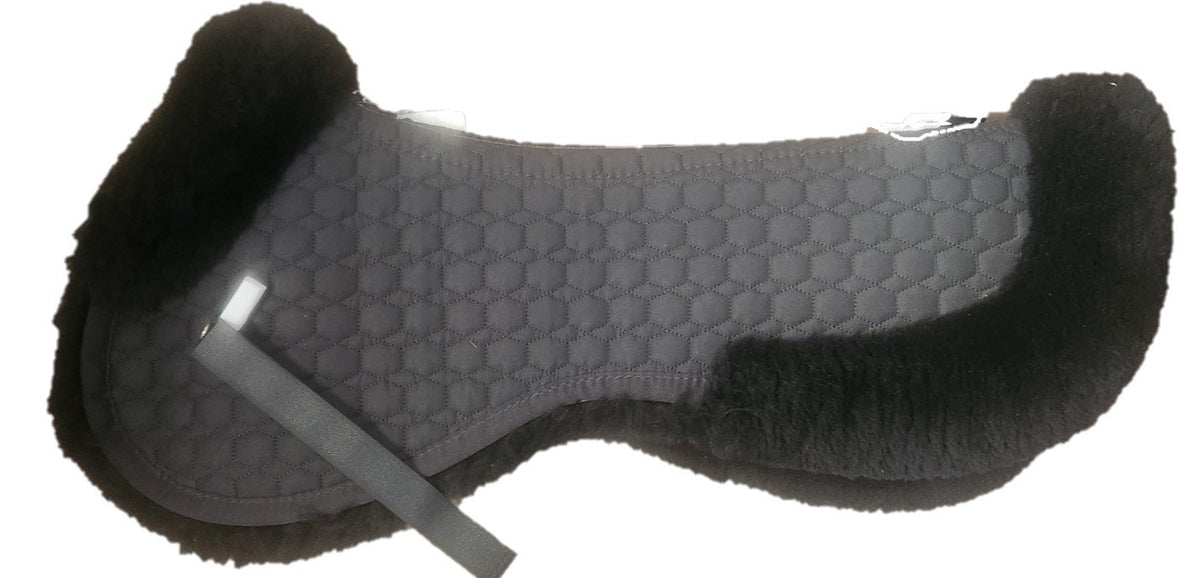 Full Black Sheepskin Mattes Pad With Trim