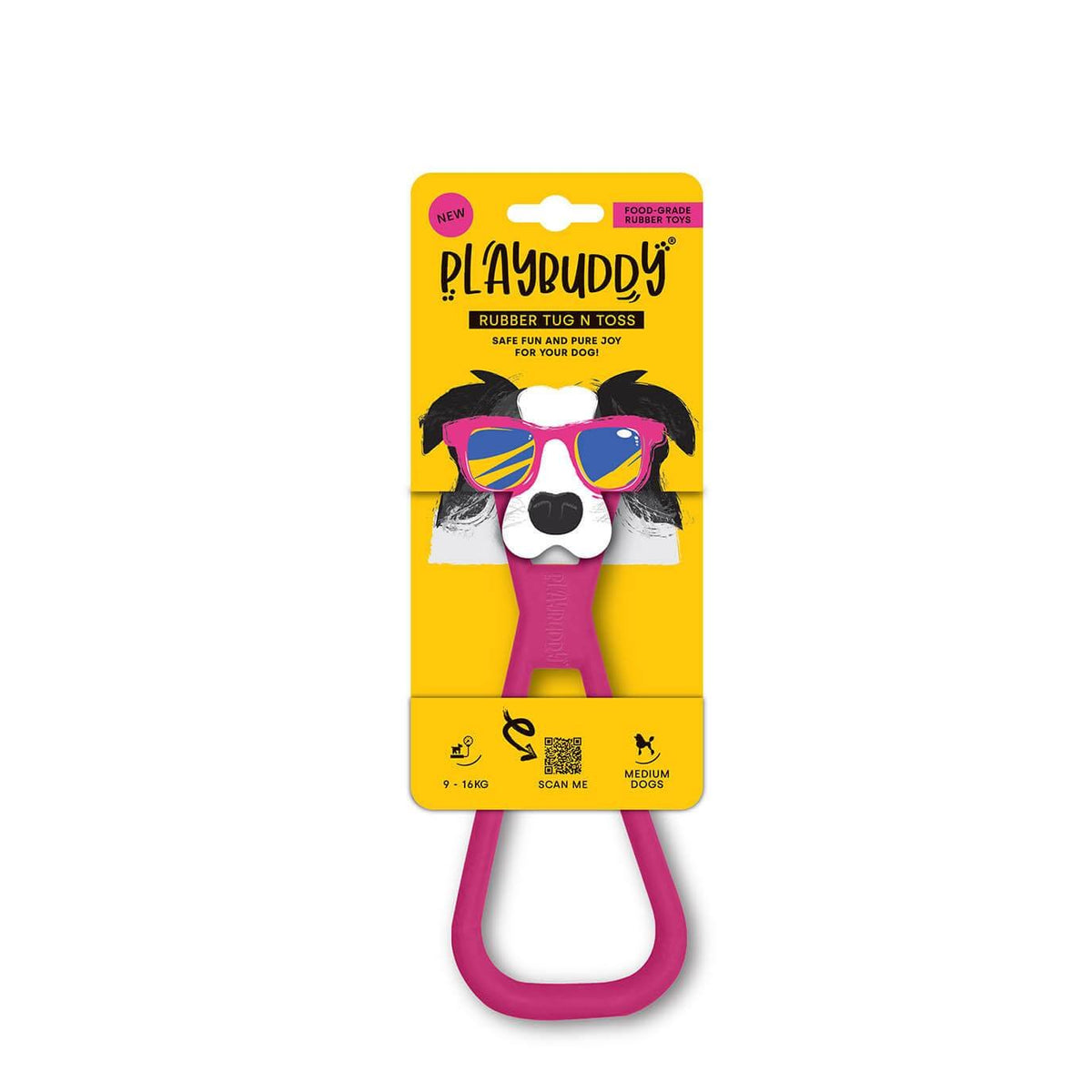 Toy Playbuddy Tug And Toss Medium Pink.