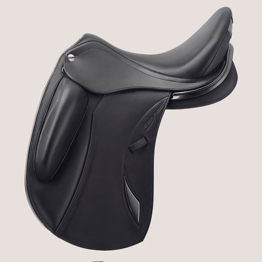 17" Black Double Leather DW Connect Erreplus Dressage Saddle