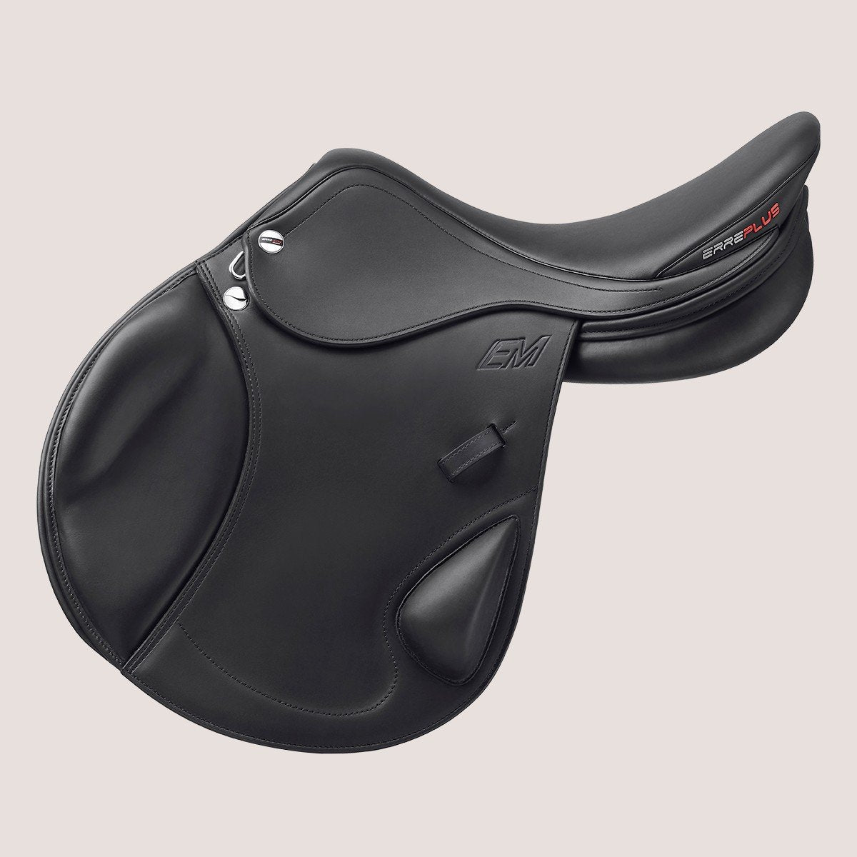 17" Black Double Leather EM Erreplus Saddle-Eventing Mono Flap