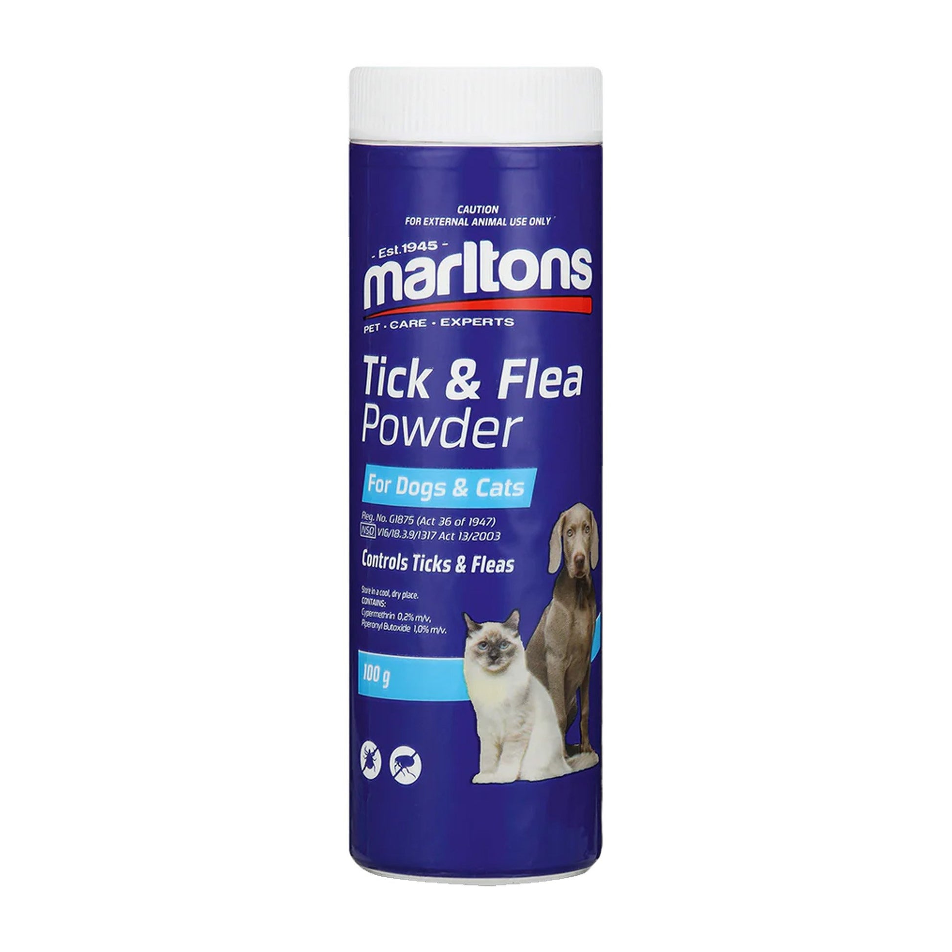 Marltons Tick & Flea Powder 100g Tack 'n Togs at Midfeeds
