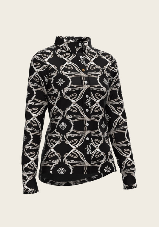 Espoir Everyday Button Shirt Long Sleeve  Roped Bridle  Black