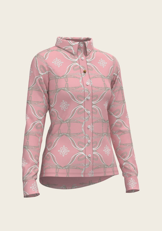 Espoir Everyday  Button Shirt Long Sleeve Roped Bridle  Pink
