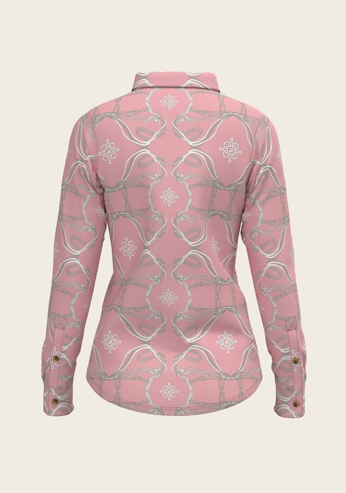 Espoir Everyday  Button Shirt Long Sleeve Roped Bridle  Pink