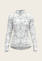 Espoir Everyday Button Shirt Long Sleever Roped Horse  Teal