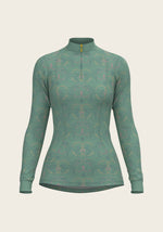 Espoir Zip Shirt Teal Roped Horses On Teal