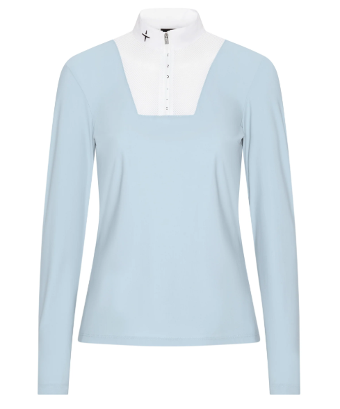 New Center Line Competition Long Sleeve Polo Mesh - Astro Blue / White