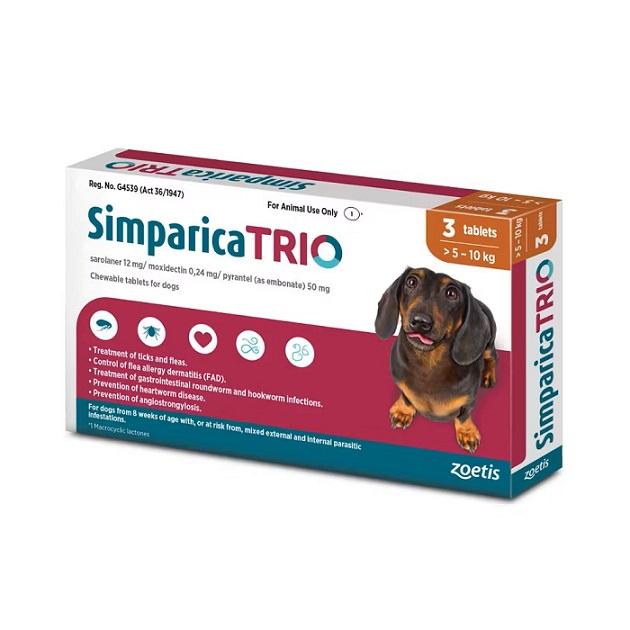 SIMPARICA TRIO DOG SML (5.1-10KG)