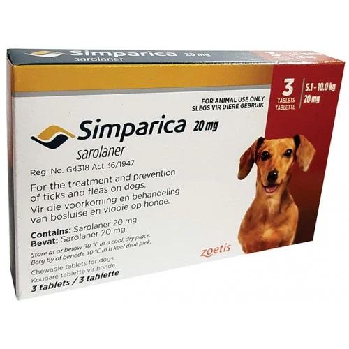 SIMPARICA TAB 20MG X 3 (5.1-10KG)