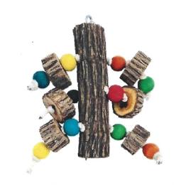 Bird Sekelbos Sml Perch W/Blocks & Bells